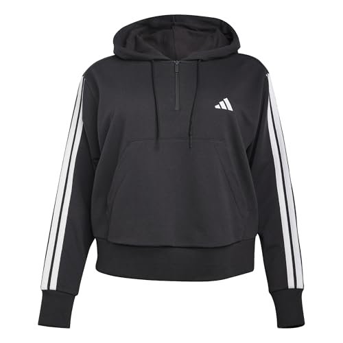 adidas Damska bluza z kapturem Essentials 3-Stripes French Terry z zamkiem błyskawicznym (duży rozmiar) Bluza z kapturem (1 opakowanie)