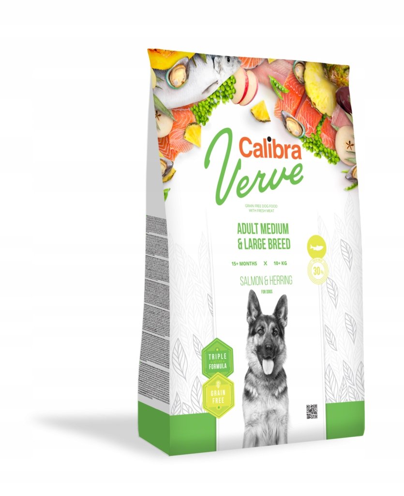 CALIBRA Dog Verve GF Adult Medium&Large Salmon&Herring 12 kg dla średnich i dużych ras -