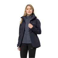 Kurtki damskie - Damska kurtka 3w1 Jack Wolfskin BERGLAND 3IN1 JKT W graphite - XS - miniaturka - grafika 1