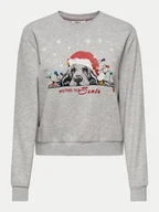 Bluzy damskie - ONLY Bluza Yda Xmas 15270956 Szary Regular Fit - miniaturka - grafika 1