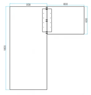 B2B Partner Biurko Flexible L 1800 x 1600 mm, dąb naturalny 468280 - Stoły i stoliki do biura - miniaturka - grafika 2