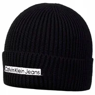 Czapki damskie - Calvin klein czapka institutional beanie black - miniaturka - grafika 1
