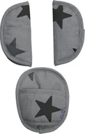 Akcesoria do fotelików - Xplorys Dooky Dooky Universal Pads Grey Stars uniwersalne nakładki na pasy szary - miniaturka - grafika 1