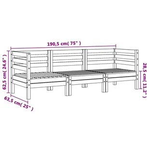 Ogrodowa sofa 3-osobowa, woskowy brąz, lite drewno sosnowe Lumarko! - Sofy ogrodowe - miniaturka - grafika 11