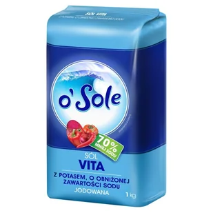 o'Sole Sól Vita z potasem o obniżonej zawartości sodu jodowana 1 kg - Zdrowa żywność - miniaturka - grafika 1