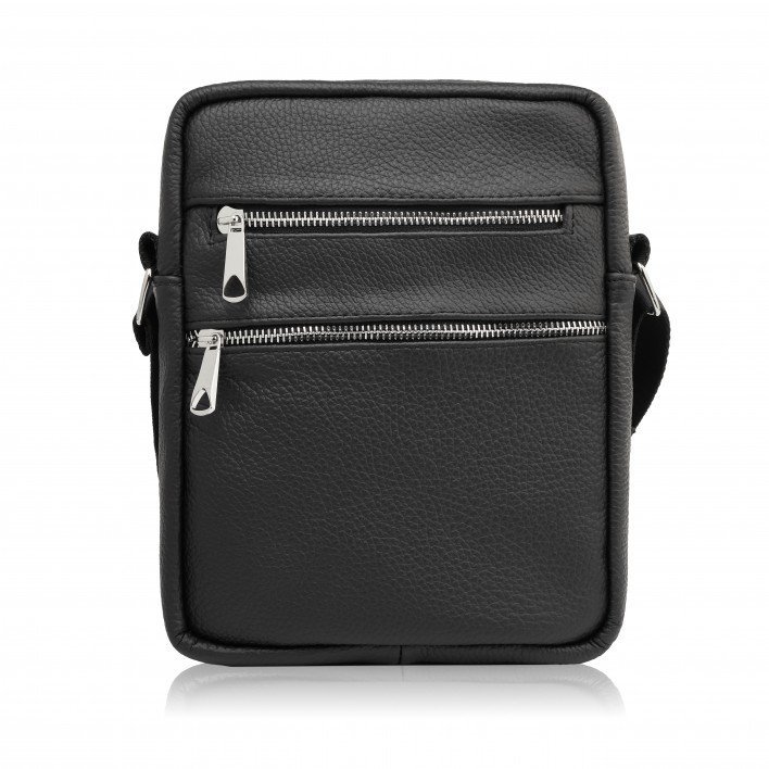 Saszetka Męska Skórzana Torba Męska Na Ramię Czarna Abruzzo Abr-05