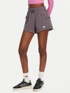 adidas Szorty sportowe Essentials Small Logo JC5700 Szary Loose Fit - Spodenki damskie - miniaturka - grafika 1