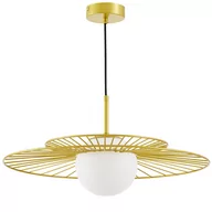 Lampy sufitowe - NOWOCZESNA LAMPA WISZĄCA ZŁOTA SOLARIS - miniaturka - grafika 1