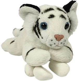 Maskotka Tygrys Biały Leżący Mini Ziki - 14cm - Maskotki i pluszaki - miniaturka - grafika 1