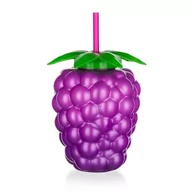 Lunch boxy - Banquet Butelka plastikowa ze słomką BLACKBERRY, 800 ml - miniaturka - grafika 1