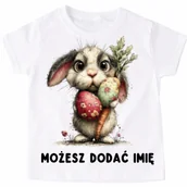 Koszulki dla dziewczynek - Koszulka z zajączkiem na Wielkanoc - wzór zajączek3 - miniaturka - grafika 1
