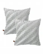 Poszewki na poduszki - Szare Poszewki dekoracyjne 2szt 45x45cm na zamek - miniaturka - grafika 1