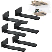 Zawiasy, okucia i inne akcesoria - Zestaw 6 uchwytów ściennych, uchwyt przemysłowy, uchwyt o dużej wytrzymałości, uchwyt ścienny, czarny (20 cm) - miniaturka - grafika 1