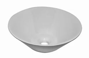 Umywalka nablatowa ceramiczna okrągła 42 cm biała CIRCLE - Umywalki - miniaturka - grafika 1