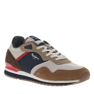 Pepe Jeans Męskie trampki LONDON LIFE M, brązowe (tytoń brązowy), 40 UK, Brązowy tytoń brązowy, 42 EU - Trampki męskie - miniaturka - grafika 1