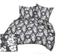 Pościel - pościel kora lux 200x200 + 2 poszewki K 308-1 kwiaty białe na szarym - miniaturka - grafika 1
