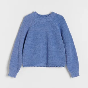 Reserved - Sweter z reglanowym rękawem - Niebieski - Swetry dla dziewczynek - miniaturka - grafika 1