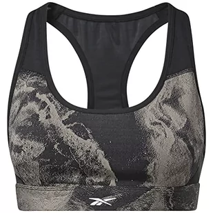 Reebok Damski biustonosz sportowy Ts Lux Racer Bra-jacquard czarny l - Biustonosze - miniaturka - grafika 1