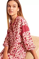 Sukienki - women'secret Damska krótka sukienka tunika z nadrukiem liliowa koszula nocna, granatowa czerwień, 42, Nadruk w kolorze czerwonego granatu, L - miniaturka - grafika 1