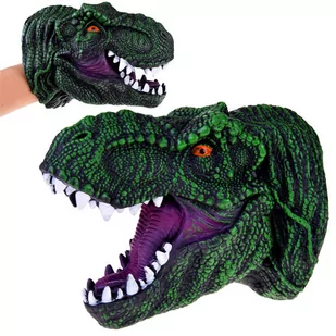 Dinozaur T-REX Rękawica Gumowa Pacynka na rękę Głowa dinozaura ZA4757 - Zabawy w naśladowanie dorosłych - miniaturka - grafika 1
