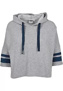 Urban Classics Damska damska bluza z kapturem z krótkim rękawem, Szary (szary/granatowy 01199), S - Bluzy damskie - miniaturka - grafika 1