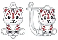 Biżuteria dla dzieci - Srebrne kolczyki dla dziewczynki dzieci tygryski angielskie srebro 925 - miniaturka - grafika 1