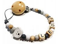 Gryzaki dla dzieci - Zawieszka do smoczka imię personalizacja drewno lekka - miniaturka - grafika 1