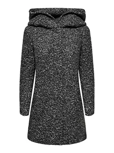ONLY Onlsedona Boucle Wool Coat Petit OTW Fn płaszcz damski, ciemnoszary melanż, S wąska talia - Płaszcze damskie - miniaturka - grafika 1