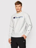 Bluzy sportowe męskie - Champion Bluza Embroidered Script Logo Reverse Weave 216539 Szary Regular Fit - miniaturka - grafika 1