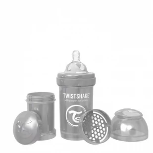 Twistshake Butelka antykolkowa Perłowa Szara - 180 ml TWIST787 - Butelki dla niemowląt - miniaturka - grafika 1