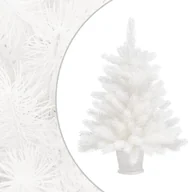 Choinki - vidaXL Sztuczna choinka z donicą, biała, 65 cm, PE - miniaturka - grafika 1