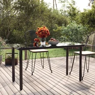 Stoły - VidaXL Dining Table Black Powder-coated steel, tempered glass - miniaturka - grafika 1
