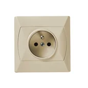 Gniazdka elektryczne - LEDart pojedyncze z uziemieniem beżowe GP-1AZ/01 Akcent Ospel - miniaturka - grafika 1