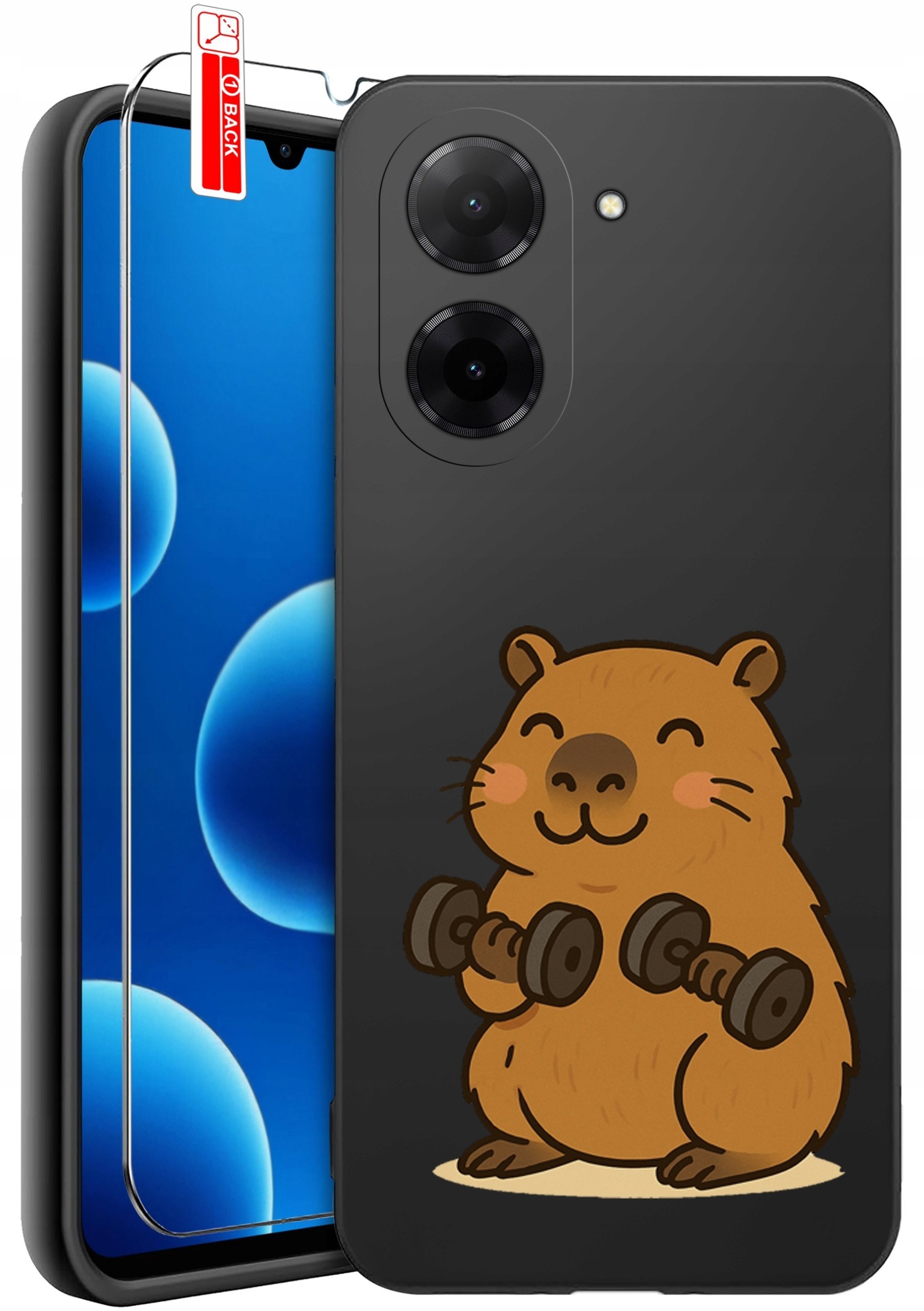 ETUI do Xiaomi Redmi A5 WZORY SILIKONOWE MATT CASE + SZKŁO 9H