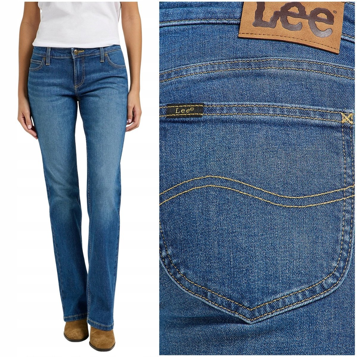 Lee JESSICA Strength rozszerzane niższe damskie spodnie jeansowe W29 L33
