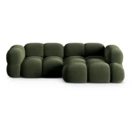 Narożniki - Zielony aksamitny narożnik (prawostronny/z szezlongiem) Loretto – Cosmopolitan Design - miniaturka - grafika 1