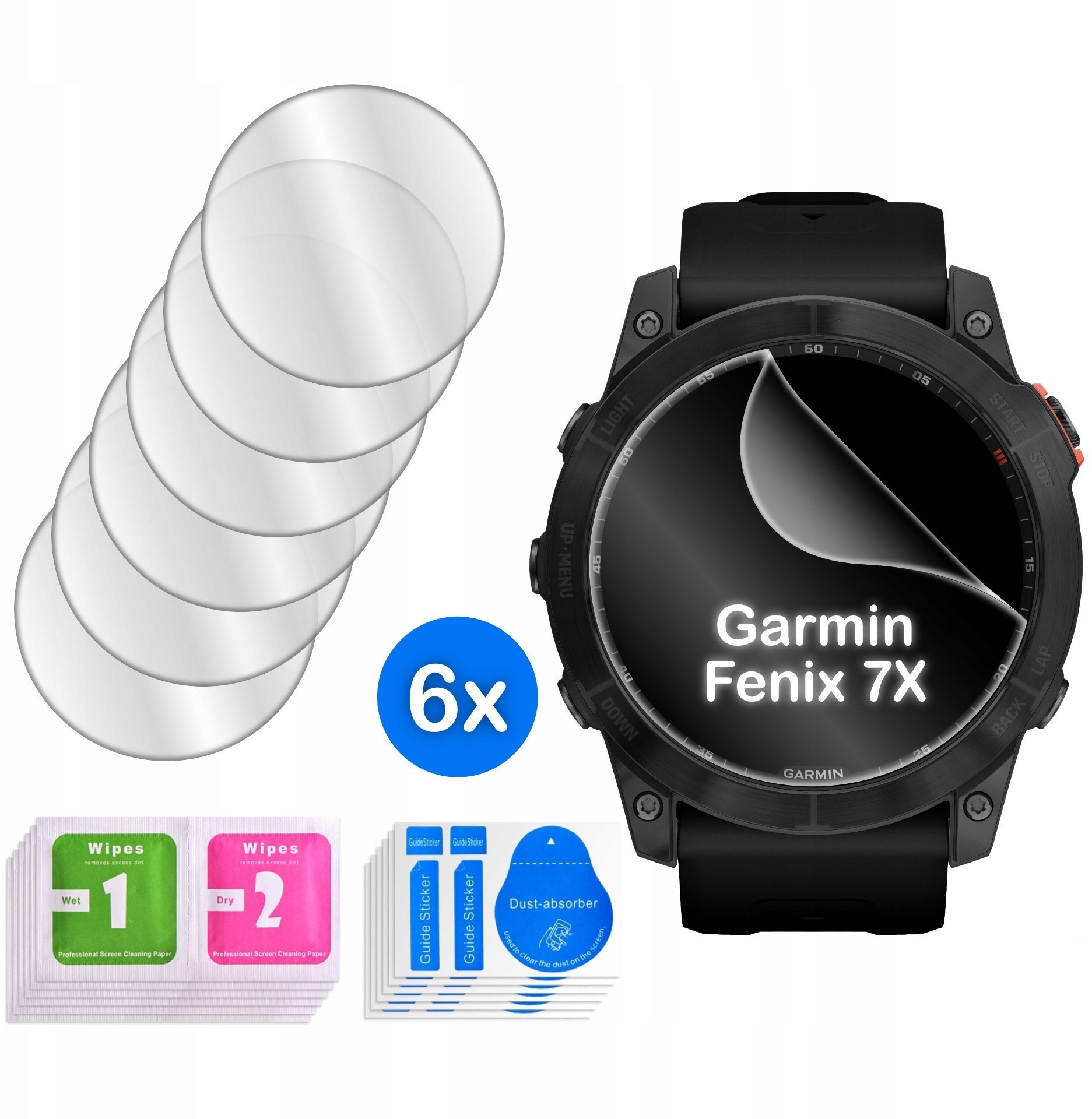 krainaGSM Folia Do Garmin Fenix 7X Hydrożelowa Ochronna Na Ekran 3D 6 Sztuk