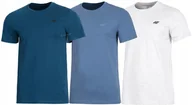 Koszulki męskie - 4F ZESTAW 3szt. 3-PAK MÄSKA KOSZULKA T-SHIRT 100% BAWEĹNA / rozm M - miniaturka - grafika 1