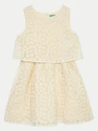 Sukienki i spódniczki dla dziewczynek - United Colors Of Benetton Sukienka letnia 4W8NCV02I Écru Regular Fit - miniaturka - grafika 1