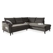 Narożniki - Ciemnoszary aksamitny narożnik rozkładany Miuform Stylish Stan L, prawostronny - miniaturka - grafika 1