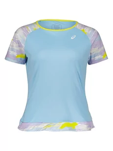 asics Koszulka "Court Graphic" w kolorze błękitnym - Koszulki sportowe damskie - miniaturka - grafika 1