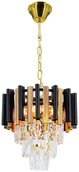 Lampy sufitowe - Kryształowy żyrandol na złotym zwisie 6261/3 TR BL z serii BILBAO - miniaturka - grafika 1