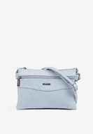 Torebki damskie - Jasnoniebieska Prostokątna Torebka Listonoszka z Suwakiem Izema - miniaturka - grafika 1