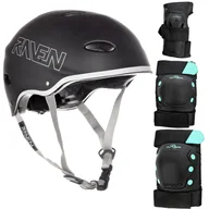 Ochraniacze - Zestaw RAVEN Kask F511 Black M +Ochraniacze M - miniaturka - grafika 1