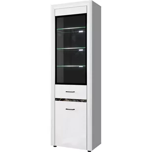 Witryna 1D1W z Oświetleniem Whiteblack Mebel Bos Biały - Witryny - miniaturka - grafika 1