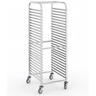 Wózki na żywność - B2B Partner Wózek ze stali nierdzewnej na pojemniki gastronomiczne, 20 poziomów, GN 2/1, 1800x590x670 mm 434082 - miniaturka - grafika 1