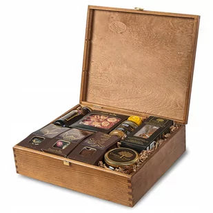 Zestaw prezentowy w skrzynce prezent deluxe słodycze kawa herbata kwitnąca - Zestawy upominkowe - miniaturka - grafika 1