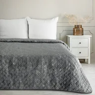 Narzuty - Elegancki koc glamour marmurowy wzór narzuta na łóżko połysk BLINK 3 stal 170x210 cm cm stal jasnoszary szary srebrny - miniaturka - grafika 1