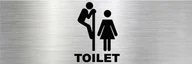 Tablice i flipcharty - Tabliczka aluminiowa na drzwi TOILET TOALETA 15x10 Nierdzewna - miniaturka - grafika 1