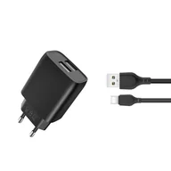Ładowarki do telefonów - Ładowarka sieciowa XO L57 - 2x USB 2.4A + kabel USB - C - miniaturka - grafika 1